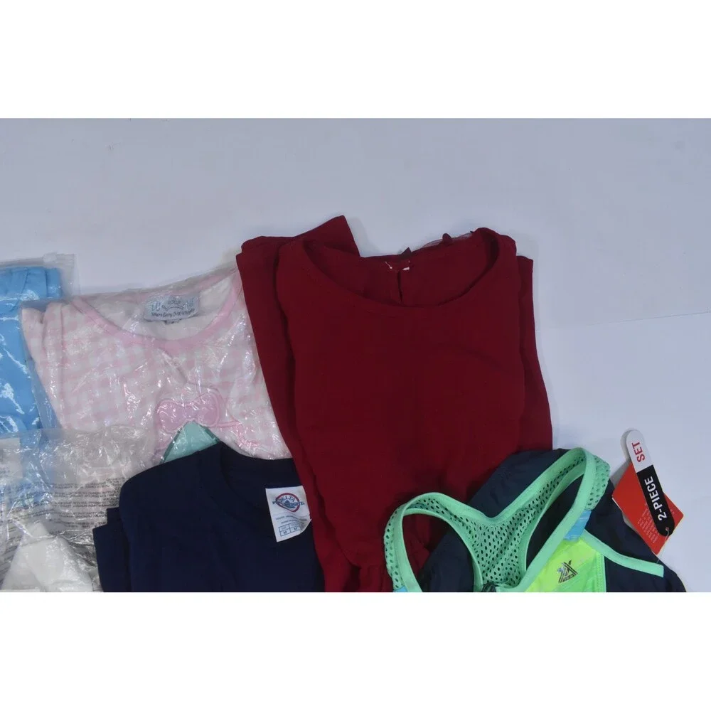 Wholesale Bulk Lot Of 18 Girls Size Medium 8/9 Mixed Season Tops Bottoms